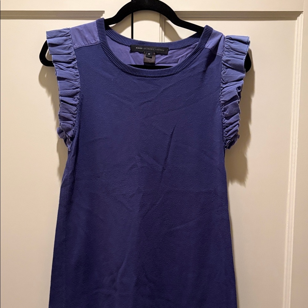 Marc By Marc Jacobs Purple Ruffle Sleeve Blouse
